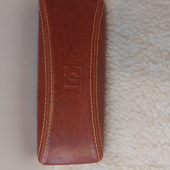 π·3/$25 Dicaprio Brown Leather Glasses Case - Picture 3 of 3